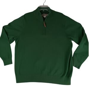 Vintage Duluth Trading Co, Strongarm Quarter Zip Sweater Men XL Green Heavy Knit
